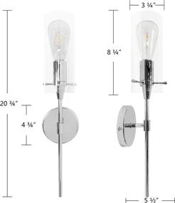 img 3 attached to MONKFISH WS36 Настенный светильник с 1 лампой и прозрачным стеклянным абажуром Современный минималистичный светильник для ванной комнаты, спальни, лестницы, кафе