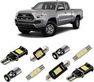 🔆 упаковка ламп ibrightstar led для toyota tacoma 2005-2021 | очень яркие светодиодные лампы для внутреннего освещения (карта, свод, люстра) + лампы для зеркала-туалетного столика + лампы для номерного знака + задние световые сигналы заднего хода | белый логотип