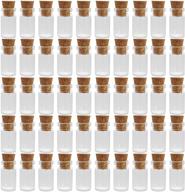 🏺 mini tiny clear glass jars bottles with cork stoppers - 50 pack for arts & crafts, decoration, party favors logo