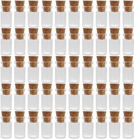 img 4 attached to 🏺 Mini Tiny Clear Glass Jars Bottles with Cork Stoppers - 50 Pack for Arts & Crafts, Decoration, Party Favors