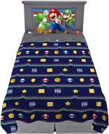 soft twin size sheet set, nintendo mario, 3 piece bedding by franco kids logo