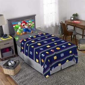 img 3 attached to Soft Twin Size Sheet Set, Nintendo Mario, 3 Piece Bedding by Franco Kids