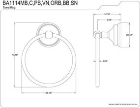 img 1 attached to Кольцо для полотенца Kingston Brass BA1114C Victorian Polished диаметром