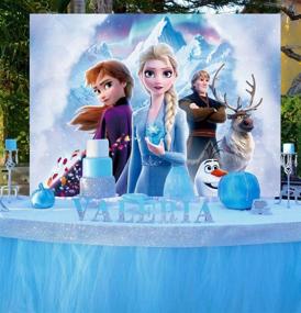 img 3 attached to Девичий день рождения 7x5 футов виниловый фон "Frozen", фотоэлемент Эльзы для оформления стены, идеальное снаряжение для детей, мальчиков и малышей.