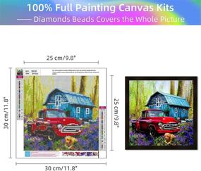 img 2 attached to 🚚 Full Drill Red Truck 5D Painting Kit for Adults: DIY Diamond Art Picture - Unique Rhinestone Embroidery Home Decor Gift (11.8 x 11.8")