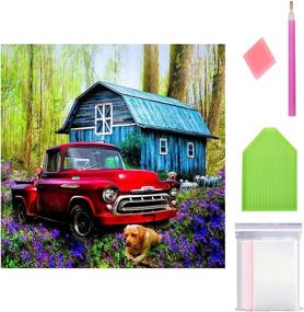 img 4 attached to 🚚 Full Drill Red Truck 5D Painting Kit for Adults: DIY Diamond Art Picture - Unique Rhinestone Embroidery Home Decor Gift (11.8 x 11.8")