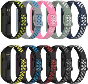 img 4 attached to Compatible Wristbands Two Toned Breathable Smartwatch Wearable Technology