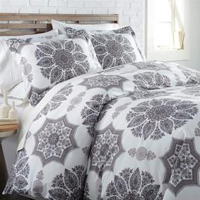 img 4 attached to 🛏️ The Infinity Collection Comforter Sets: Luxurious 3-Piece Set for King/California King, in Elegant Grey