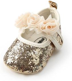 img 4 attached to 👑 Princess Sparkly Baby Girl Moccasins: Lightweight Soft Sole Mary Jane Shoes for Crib