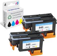 hotcolor 940 printheads replacement for hp printheads 940 c4900a c4901a - compatible with hp officejet pro 8500a plus and 8500 - (2 black/yellow 2 cyan/magenta,4pk) logo