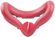 vr silicone face cover for oculus quest 2 accessories soft silicone sweat-proof helmet eye cover vr headset accessories (red) logo