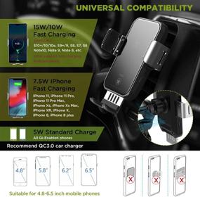 img 1 attached to 🔌 15W Fast Wireless Car Charger Mount - Qi Wireless Charging Car Mount with Auto-Clamping for iPhone 12/Pro/MAX/XS/XR/X/8/Plus Samsung S10/S10+. Includes Windshield/Air Vent Phone Holder for Quick Charging!