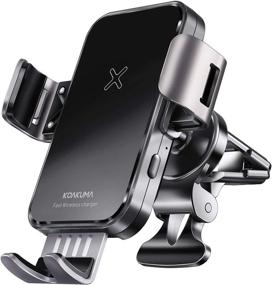 img 4 attached to 🔌 15W Fast Wireless Car Charger Mount - Qi Wireless Charging Car Mount with Auto-Clamping for iPhone 12/Pro/MAX/XS/XR/X/8/Plus Samsung S10/S10+. Includes Windshield/Air Vent Phone Holder for Quick Charging!