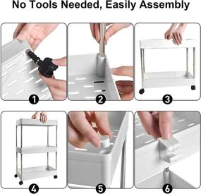 img 2 attached to MAIYUANSU Storage Bathroom Rolling Shelving