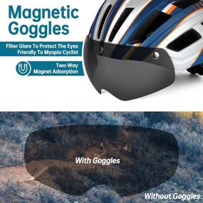 img 1 attached to 🚴 Advanced EASTINEAR Magnetic Goggles Bike Helmet for Adults | LED Rear Light, Adjustable Size | Perfect for Mountain &amp; Road Biking