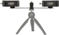 📱 livestream gear - dual device mounting bar: stream with 2 phones simultaneously, features large holders and tripod compatibility logo