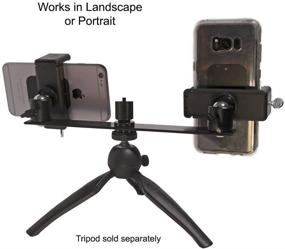 img 1 attached to 📱 Livestream Gear - Dual Device Mounting Bar: Stream with 2 Phones Simultaneously, Features Large Holders and Tripod Compatibility