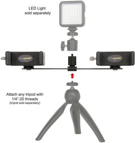 img 3 attached to 📱 Livestream Gear - Dual Device Mounting Bar: Stream with 2 Phones Simultaneously, Features Large Holders and Tripod Compatibility