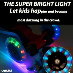 img 1 attached to Enhance Your Ride with Kutrick Light Up Scooter Wheels - 120mm LED Replacement Pair with ABEC-9 Bearing for Kick Scooter