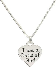 img 4 attached to 👼 Child of God Heart Necklace - Sterling Silver, 14 inch