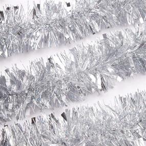 img 1 attached to 🌟 Sparkling Silver 19.7ft Christmas Tinsel Garland: Thick, Shiny & Colorful Reflective Tree Ornaments and Party Ceiling Decorations