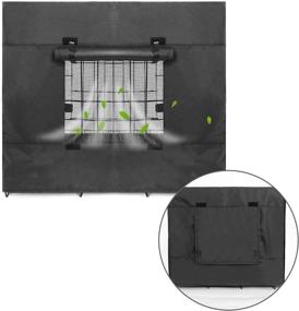 img 1 attached to 🐶 Durable Dog Crate Cover Double Door: Universal Fit for Large Pet Kennel - 24, 30, 36, 42, 48 inches Wire Dog Crate (Black)