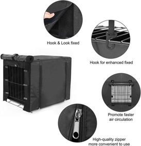 img 3 attached to 🐶 Durable Dog Crate Cover Double Door: Universal Fit for Large Pet Kennel - 24, 30, 36, 42, 48 inches Wire Dog Crate (Black)