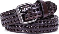 👔 men's belt accessories: stylish leather braided whippy buckle логотип