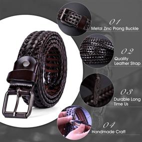 img 1 attached to 👔 Men's Belt Accessories: Stylish Leather Braided WHIPPY Buckle