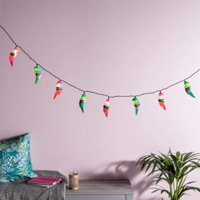 img 1 attached to Lights4fun Inc. 10 Multicolor Parrot LED Party String Lights: Battery Operated for Indoor & Outdoor Use