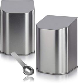 img 4 attached to Silver Hinged Stainless Coffee Container Kitchen & Dining