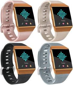 img 4 attached to [4 Pack] Sport Bands Compatible With Fitbit Ionic Bands For Women Men