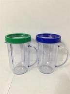 magic bullet replacement party cups with lip ring - color variety (red, blue, green, yellow) logo