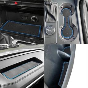 img 3 attached to 🚘 Синие защитные коврики auovo от пыли для Volkswagen VW Atlas Accessories 2022-2018 Interior - Набор ковриков для дверных отделений, держателей стаканов и вставок для центральной консоли (19 штук)