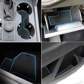 img 4 attached to 🚘 Синие защитные коврики auovo от пыли для Volkswagen VW Atlas Accessories 2022-2018 Interior - Набор ковриков для дверных отделений, держателей стаканов и вставок для центральной консоли (19 штук)