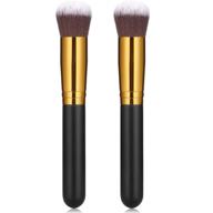 🖌️ 2 pack self tanner brush kabuki foundation brush for easy and flawless face application and blending - ideal for men and women (round head) logo