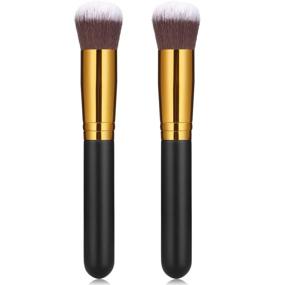 img 4 attached to 🖌️ 2 Pack Self Tanner Brush Kabuki Foundation Brush for Easy and Flawless Face Application and Blending - Ideal for Men and Women (Round Head)