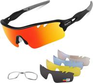 polarized sports sunglasses: enhance your performance with 5 interchangeable lenses for cycling, running, baseball, golf, and driving logo