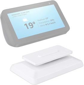 img 4 attached to ✨ SUNJOYCO Stand Holder for Echo Show 8: Magnetic Adjustable Mount with Anti-Slip Base, Swivel & Tilt Function - White