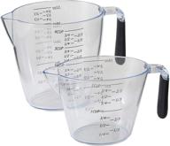 chef select premium measuring cups, clear plastic, soft grip, slip resistant handles, bpa free - set of 2-cup & 4-cup logo