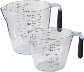 img 4 attached to Chef Select Premium Measuring Cups, Clear Plastic, Soft Grip, Slip Resistant Handles, BPA Free - Set of 2-Cup & 4-Cup