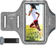 📱 jetech cell phone armband case - adjustable band for phones up to 6.2 inch - with key holder and card slot - perfect for running, walking, and hiking - grey logo