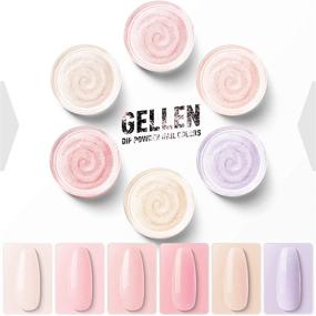 img 3 attached to 💅 Набор для начинающих Gellen Dipping Powder Nail - 6 цветов акриловых порошков - включает базу, верхнее покрытие, активатор, средство для защиты кисти - основные инструменты для модного маникюра с блестящими опциями.