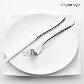 img 2 attached to 🍴 Modern 40-Piece Silverware Set by HaWare: Stainless Steel Flatware Service for 8, Elegant Tableware Cutlery for Home, Dishwasher Safe