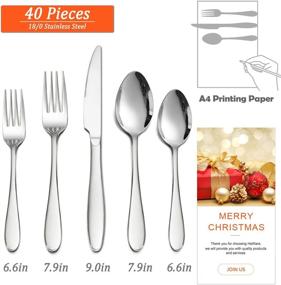 img 3 attached to 🍴 Modern 40-Piece Silverware Set by HaWare: Stainless Steel Flatware Service for 8, Elegant Tableware Cutlery for Home, Dishwasher Safe