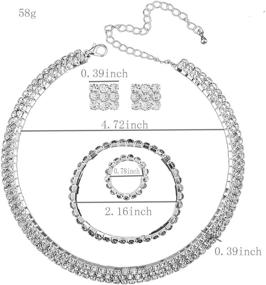 img 2 attached to Набор ювелирных изделий: колье-чокер с кристаллическими стразами Santfe для свадьбы, выпускного и вечеринки в комплекте с серьгами