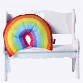 img 1 attached to 🌈 Colorful Rainbow Pillow: 16" Throw Pillow for Girls - Plush Rainbow Pillows for Kids Decor - Vibrant Rainbow Decorative Pillows, Perfect for Kids Room