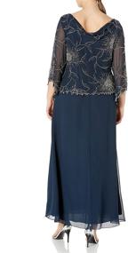 img 1 attached to 👗 J Kara Plus Size 3/4 Sleeve Cowl Neck Long Dress for Women