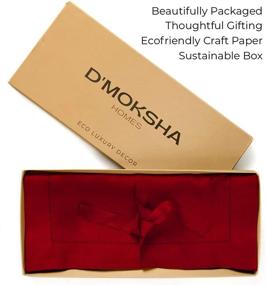 img 3 attached to 🎄 D'Moksha Homes 100% Чистое полотно гемстич Рождественский бегунок для стола - Божественный красный, Натуральный европейский льняной материал, Ручная работа с угловыми складками, 14 x 36 дюймов, Идеальный вариант подарка.