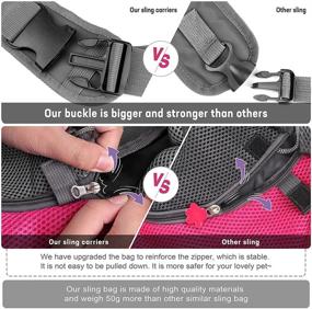 img 1 attached to 🐶 YUDODO Pet Dog Sling Carrier: A Mesh Travel Safe Sling Bag for Dogs & Cats